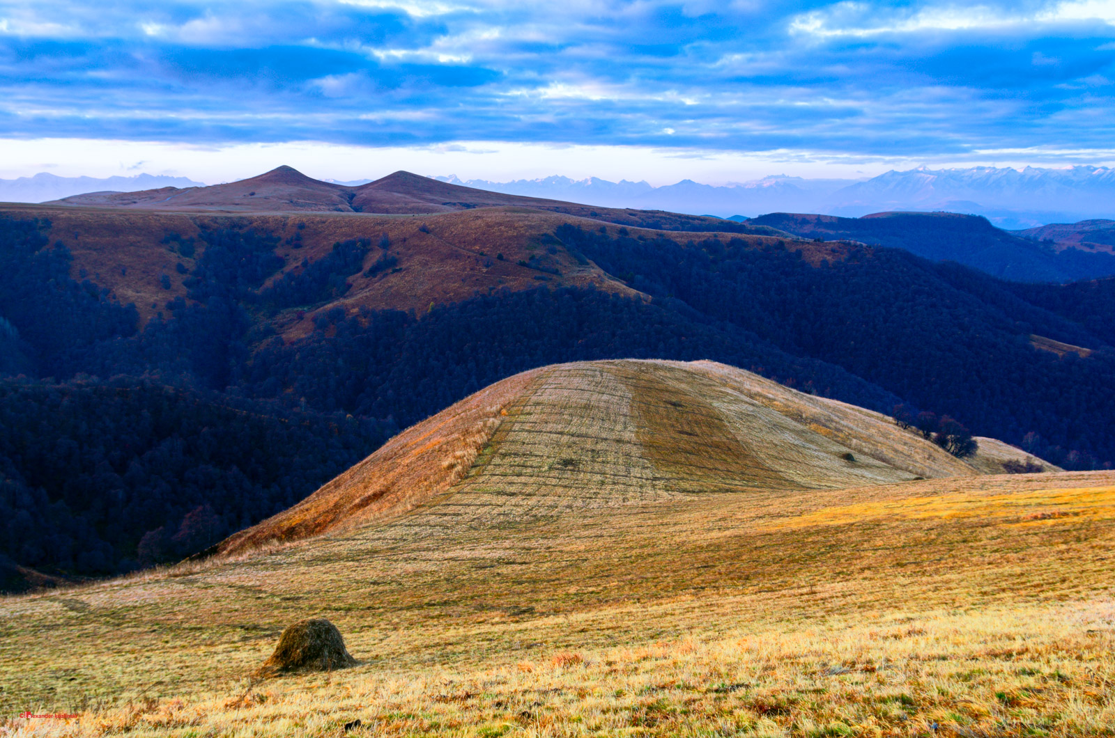View from pass Gum-Bashi, Elbrus region
