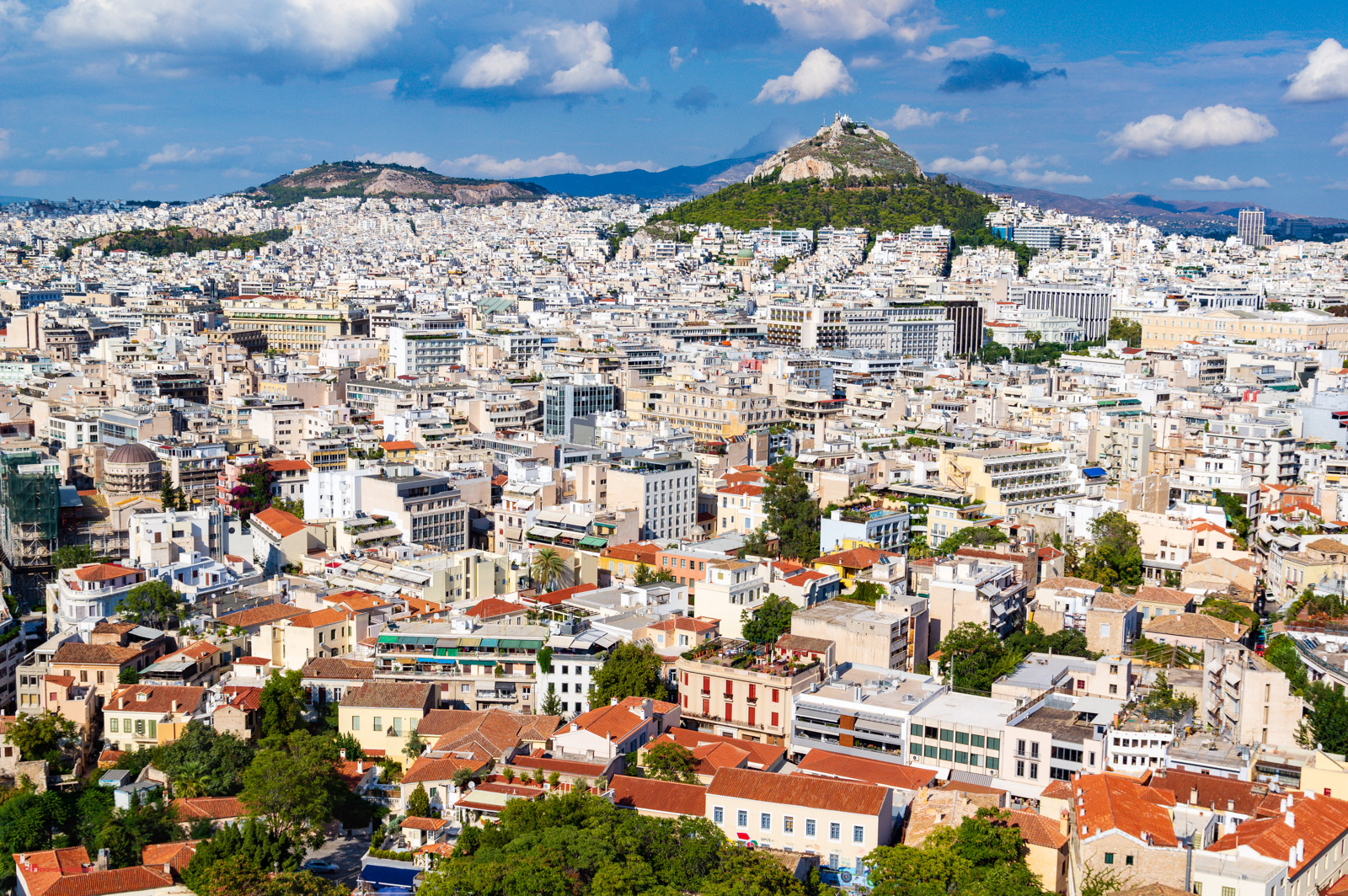 View of Athens and Likavitou Mountain from the Acropolis