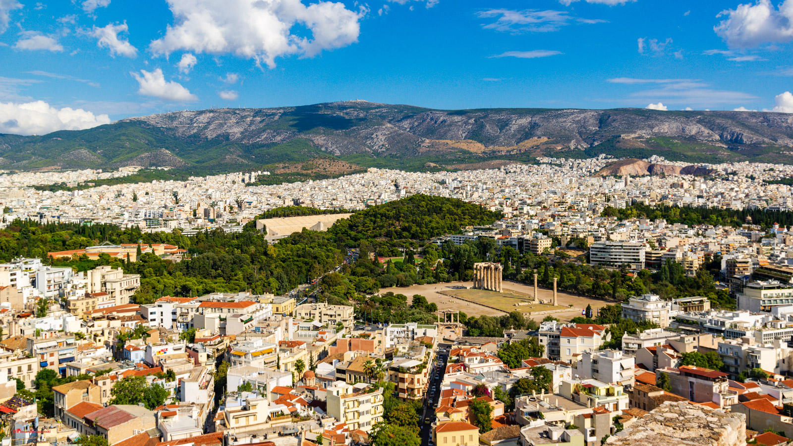 View of Temple of Olympian Zeus from the Acropolis